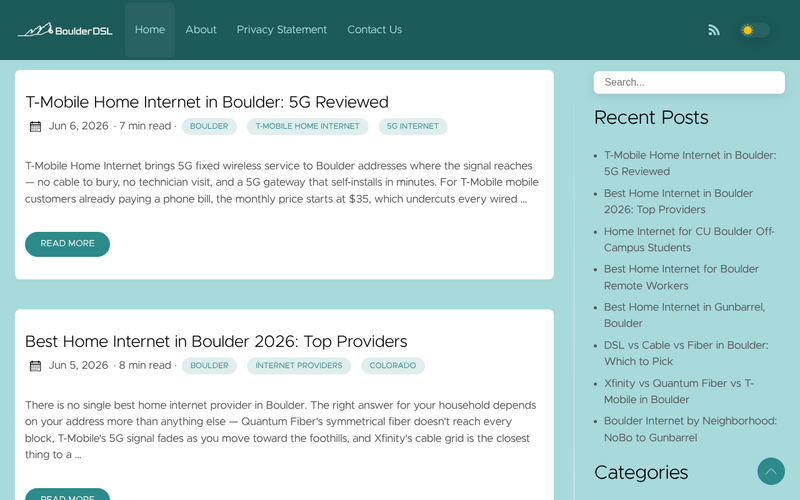 boulderdsl.com homepage