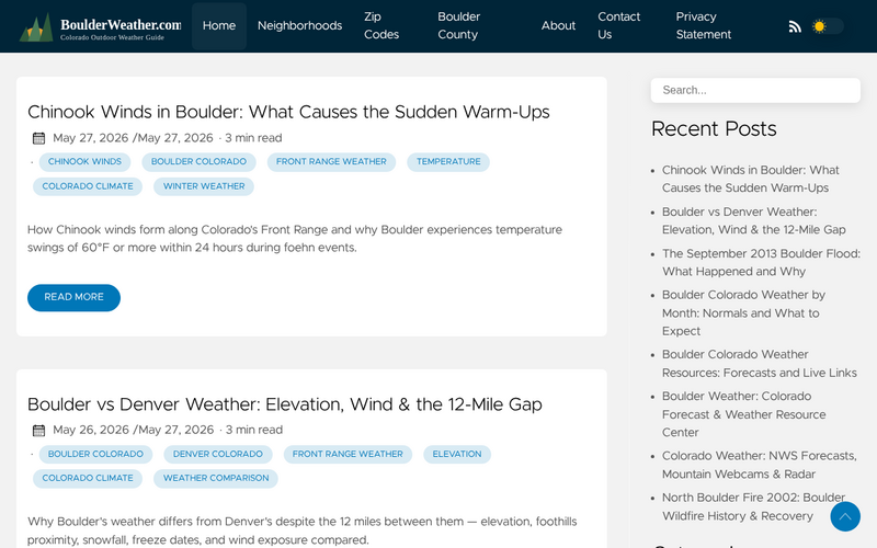 boulderweather.com homepage
